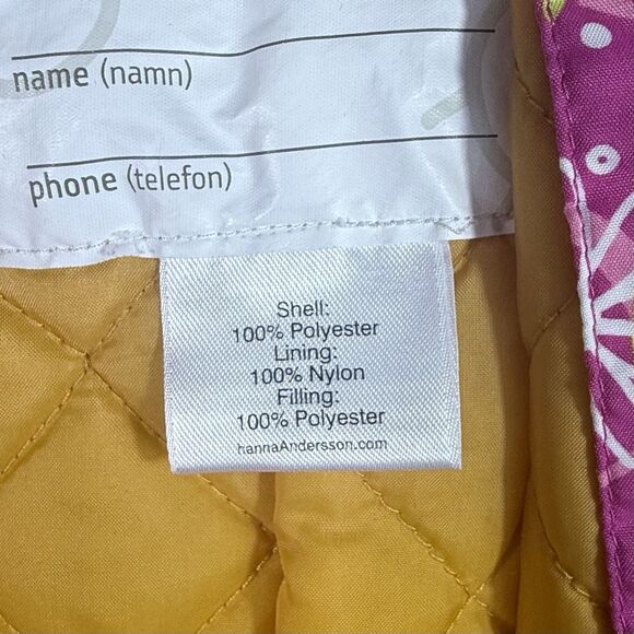 Hanna Andersson Pink Floral Hooded Lined Zipper Baby Snowsuit Size 60 US 3-6 M - Picture 8 of 10